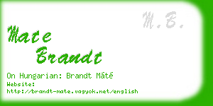 mate brandt business card