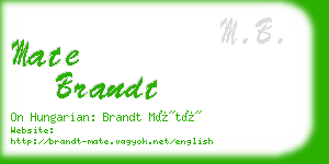 mate brandt business card